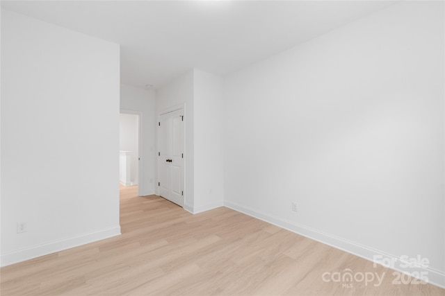 empty room featuring light wood-type flooring