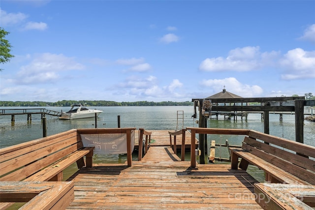 5580 Crepe Myrtle Rd, York, SC 29745 - dock featuring a water view and boat lift