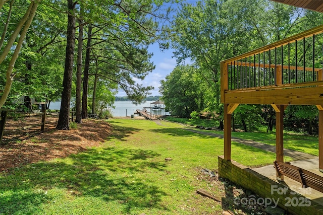 5580 Crepe Myrtle Rd, York, SC 29745 - view of grassy yard featuring a deck with water view