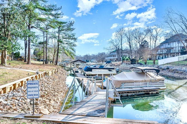 view of dock area