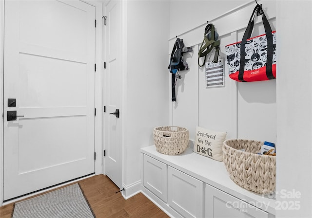 mudroom featuring hardwood / wood-style floors