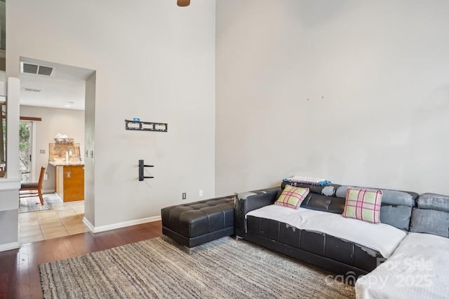 living room featuring hardwood / wood-style floors