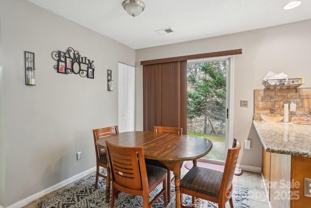 view of dining area