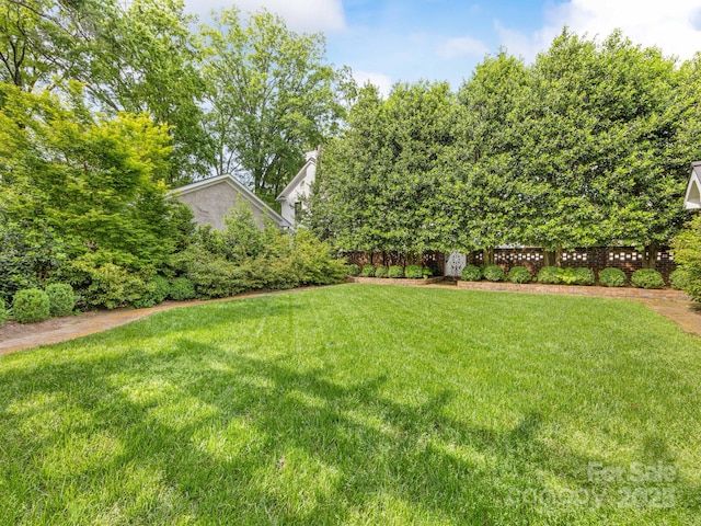 view of yard featuring fence