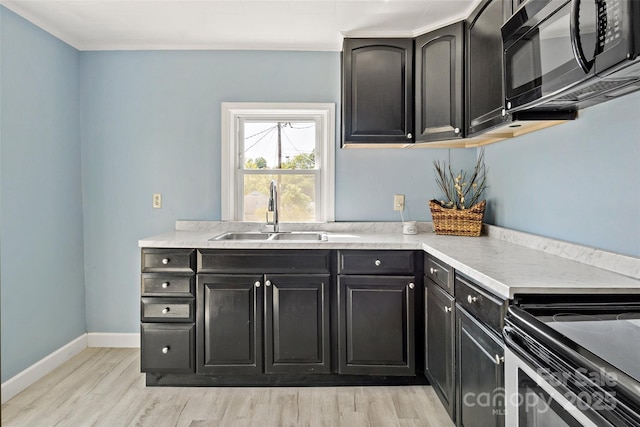 kitchen featuring sink and light wood-type flooring