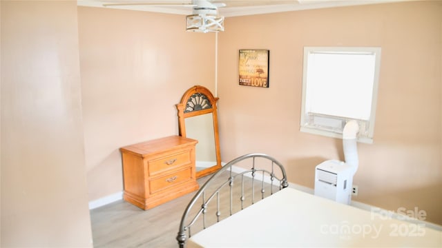 bedroom featuring light hardwood / wood-style flooring