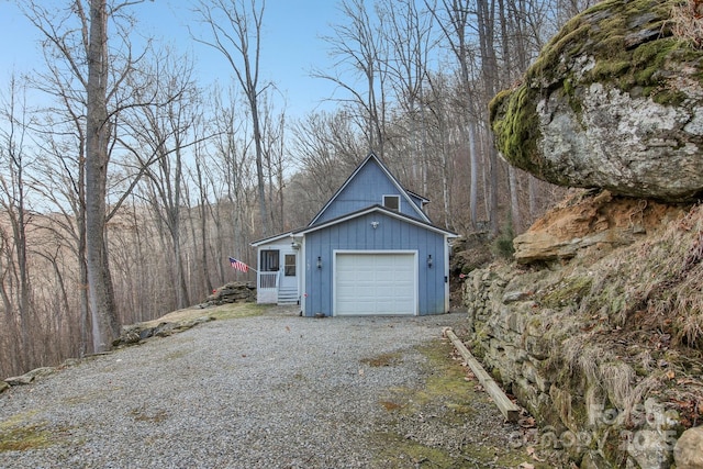 view of garage