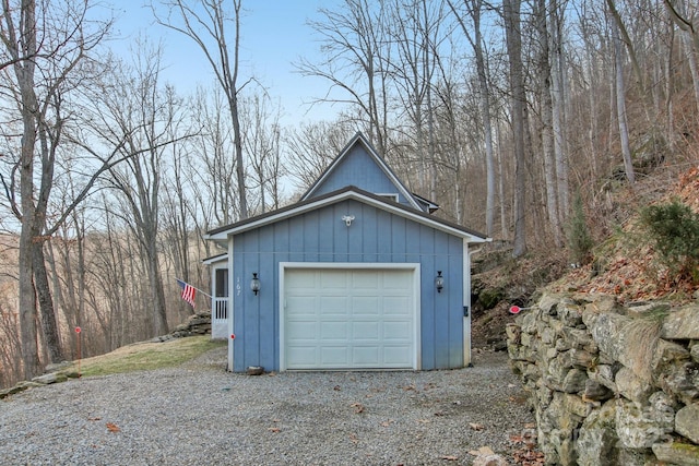 view of garage