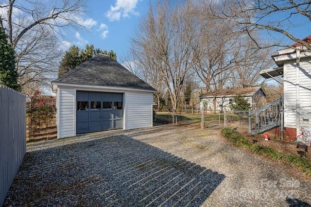 view of garage