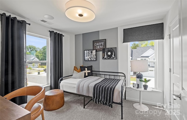 bedroom featuring carpet flooring