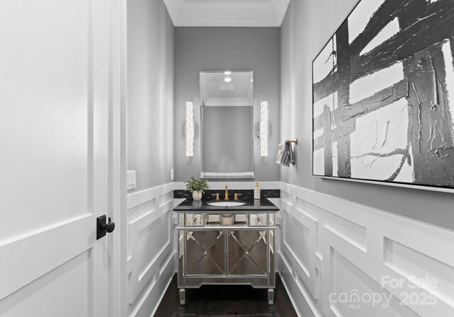 19329 Watermark Dr Unit 551/552, Cornelius, NC 28031 - bathroom featuring vanity and ornamental molding