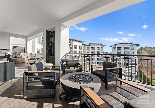 19329 Watermark Dr Unit 551/552, Cornelius, NC 28031 - balcony with an outdoor fire pit