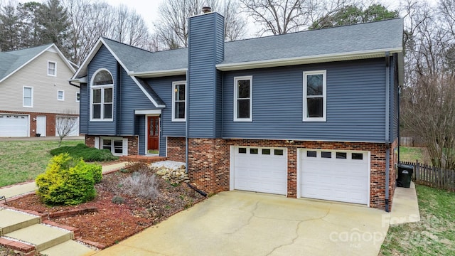 split foyer home with a garage