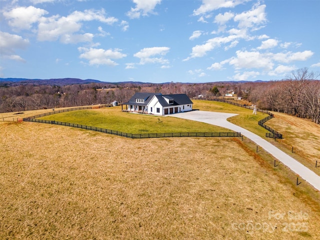 aerial view with a rural view