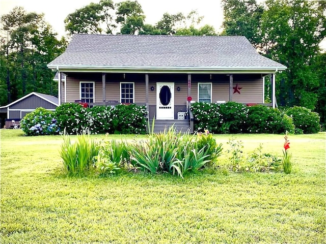 660 Scoggins Rd, Rutherfordton, NC 28139 - view of front of property featuring covered porch, a front lawn, and roof with shingles