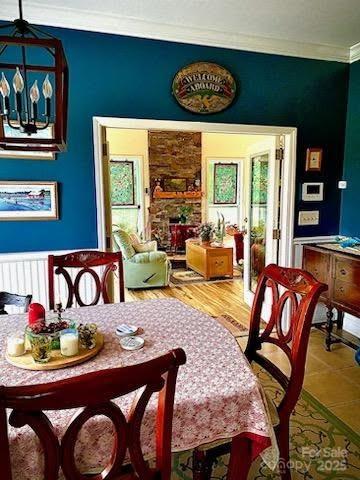 660 Scoggins Rd, Rutherfordton, NC 28139 - dining area with ornamental molding