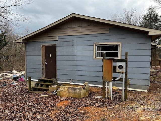 view of outbuilding featuring entry steps