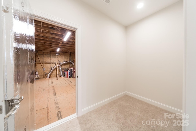 interior space featuring carpet flooring