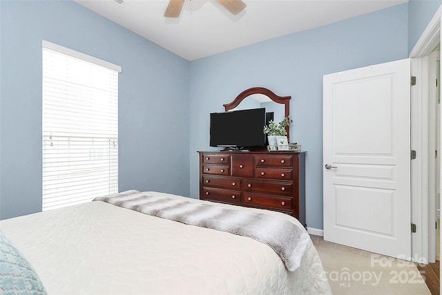 bedroom featuring ceiling fan