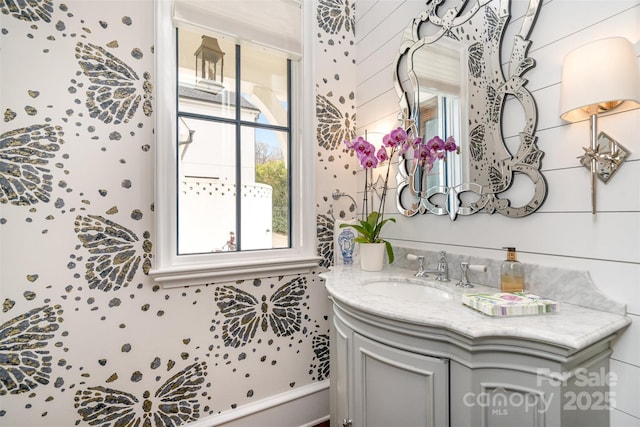 1328 S Kings Dr, Charlotte, NC 28207 - bathroom featuring vanity and plenty of natural light