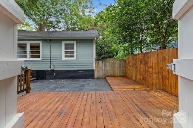 deck featuring a patio