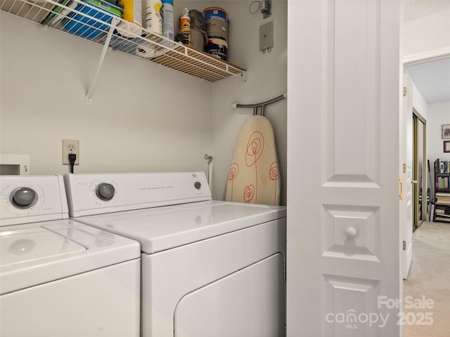 1206 Deermouse Way, Hendersonville, NC 28792 - washroom featuring light colored carpet and washing machine and clothes dryer