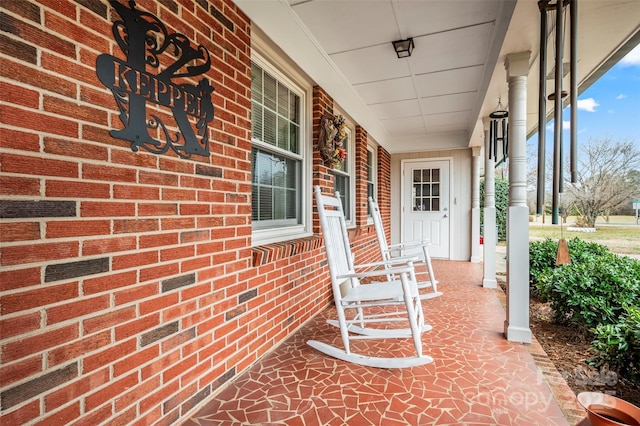 exterior space featuring covered porch