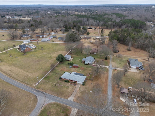 bird's eye view featuring a rural view