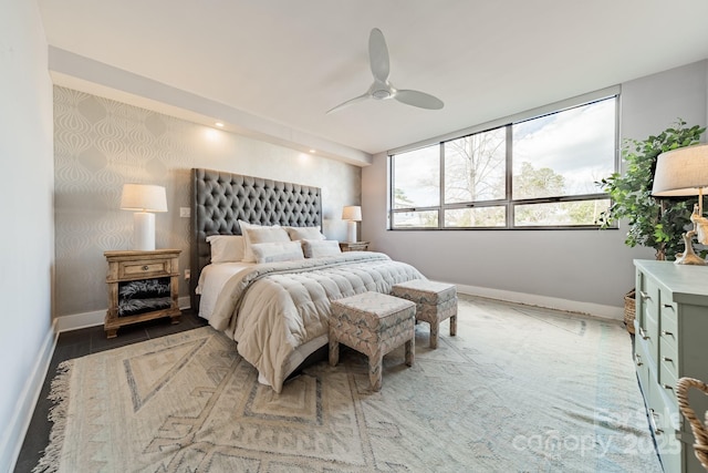 bedroom with ceiling fan