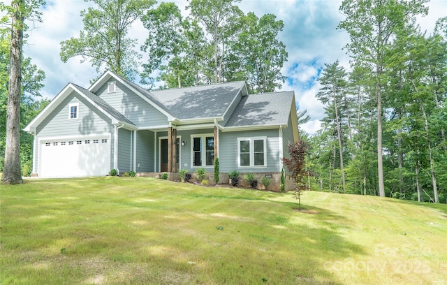 126 Maehill Pl SW, Lenoir, NC 28645 - view of front of property with an attached garage, a front yard, roof with shingles, and a porch
