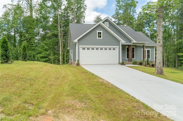 126 Maehill Pl SW, Lenoir, NC 28645 - craftsman inspired home with concrete driveway, a garage, a front yard, and roof with shingles