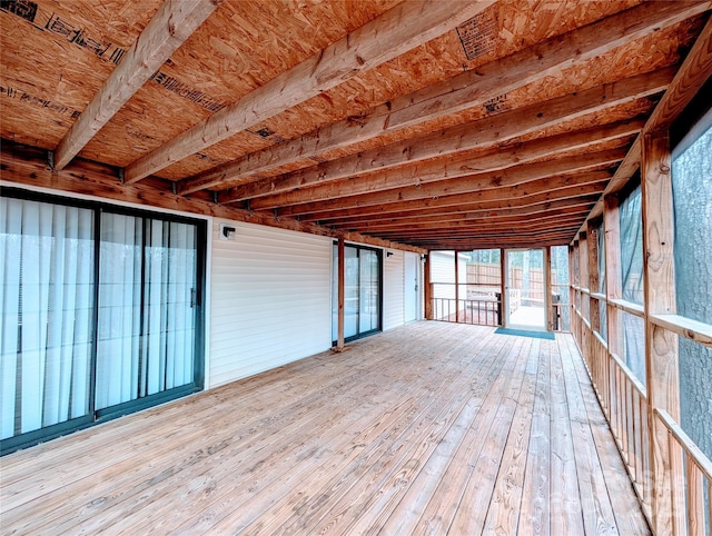 view of unfurnished sunroom