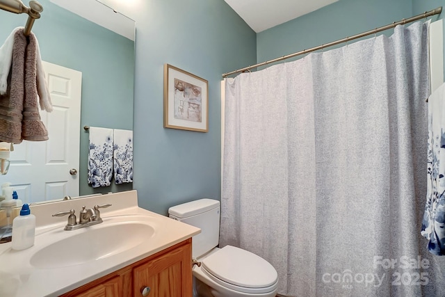 bathroom with toilet and vanity