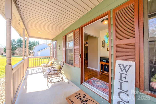 view of patio / terrace featuring covered porch