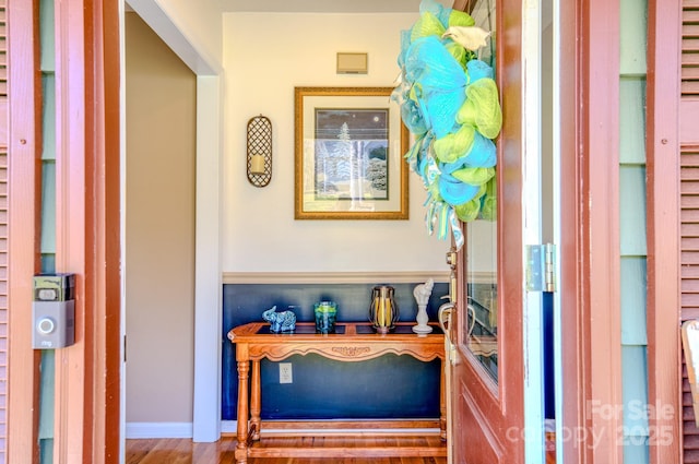 interior details with wood-type flooring