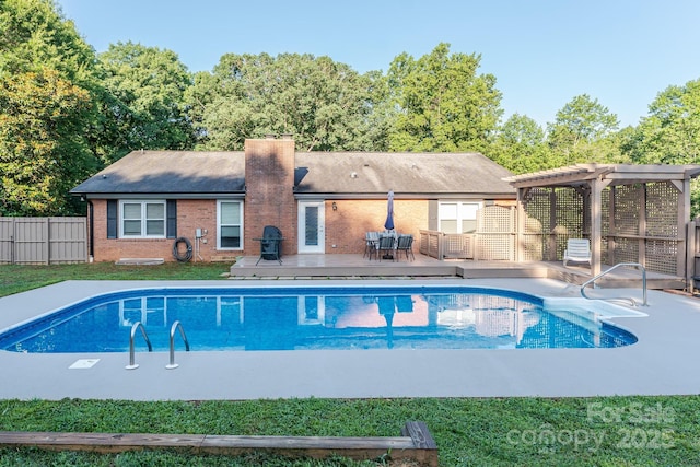 6108 Gold Creek Estate Dr, Hickory, NC 28601 - view of pool with a pergola and a wooden deck
