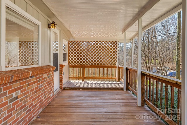 wooden deck with a porch