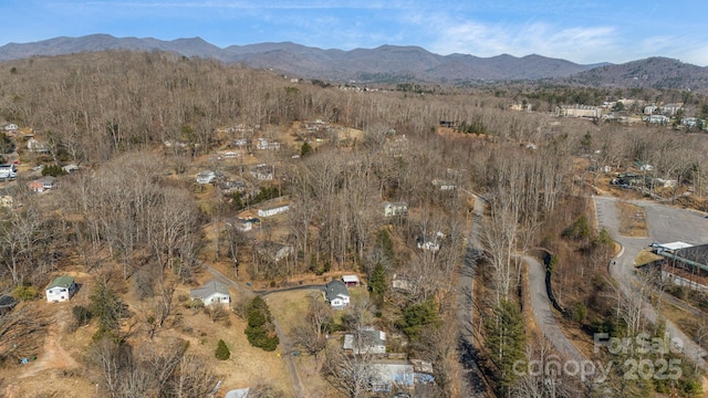 aerial view featuring a mountain view