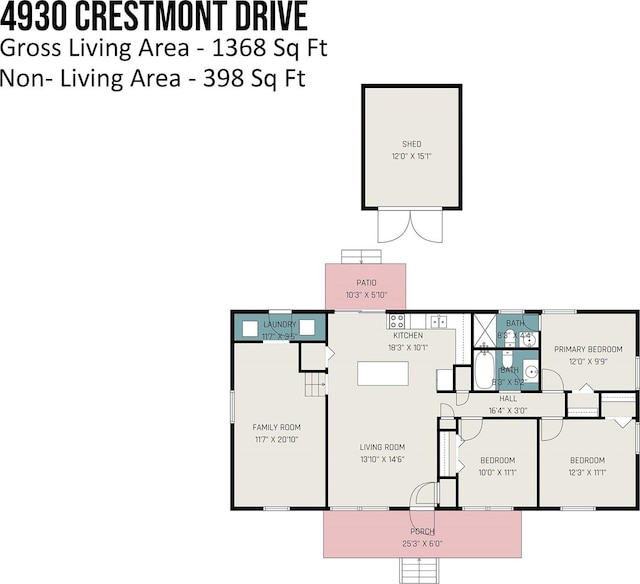 4930 Crestmont Dr, Charlotte, NC 28205 - plan