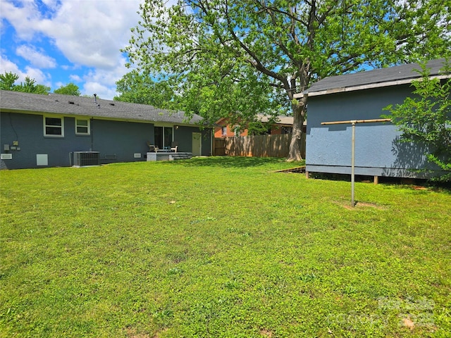 4930 Crestmont Dr, Charlotte, NC 28205 - view of yard featuring fence and central air condition unit