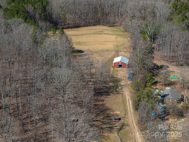 bird's eye view featuring a rural view