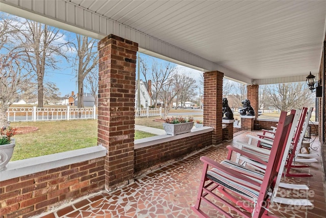 view of patio with a porch