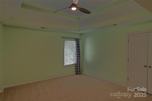 2043 Covered Bridge Ct, Rock Hill, SC 29732 - unfurnished room with a tray ceiling, ceiling fan, carpet, and baseboards