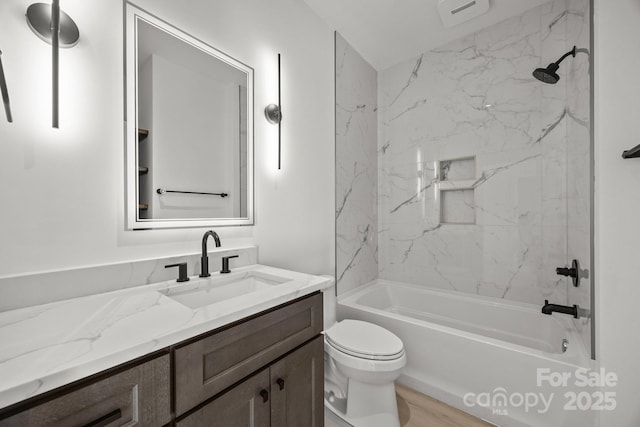 5 Dale St, Asheville, NC 28806 - bathroom with vanity, toilet, and washtub / shower combination