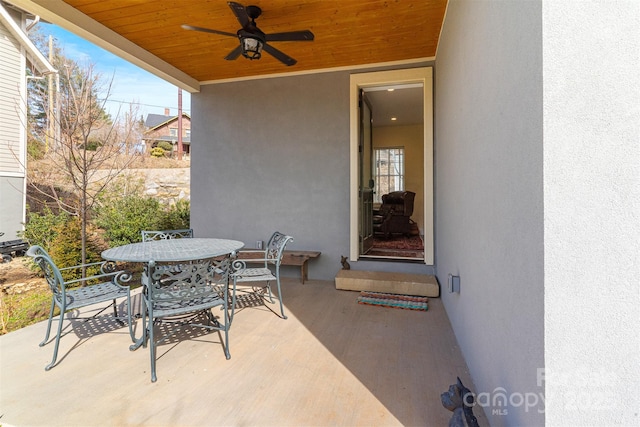 view of patio / terrace with ceiling fan