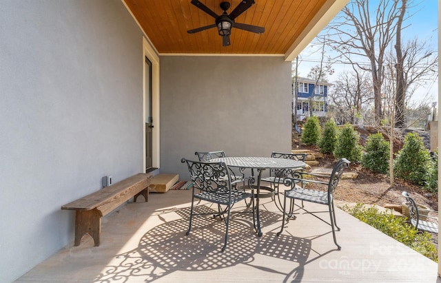 view of patio / terrace with ceiling fan