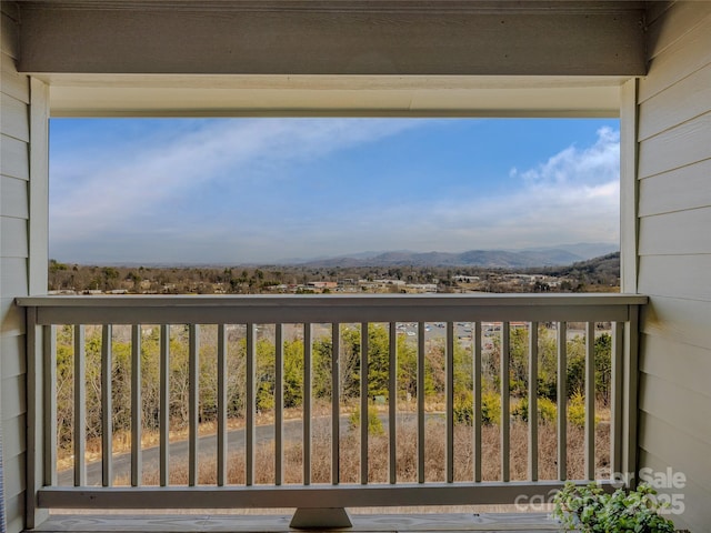 balcony with a mountain view