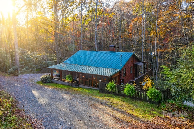 exterior space featuring a porch