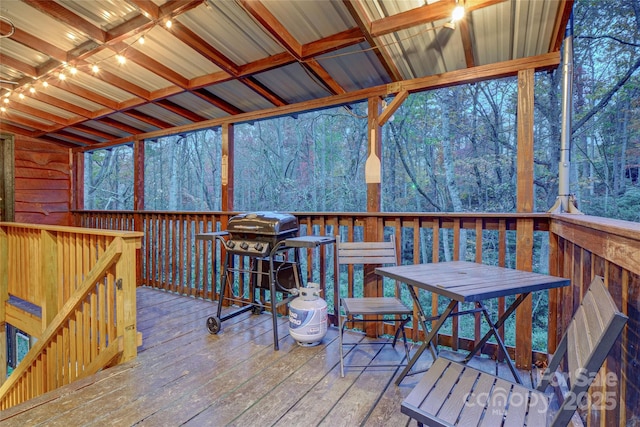 deck with grilling area