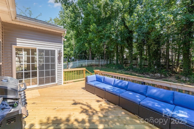 1245 Periwinkle Dr, Waxhaw, NC 28173 - deck featuring outdoor lounge area and a grill